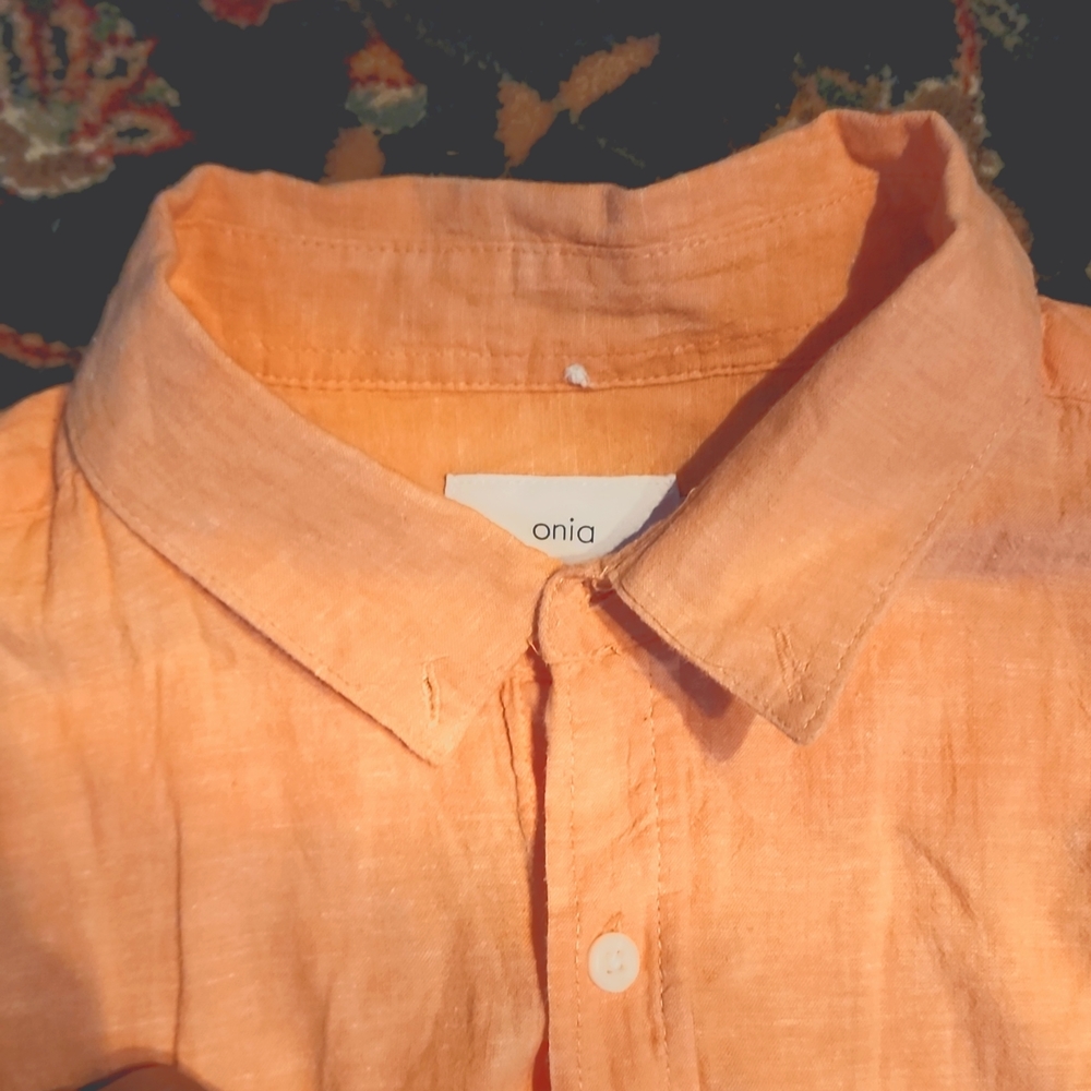 Orange Onia shirt. Size XL beautiful pale orange